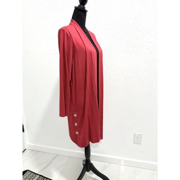 J. Jill Wearever Collection open-front duster Tunic  XL Petite Red Layer Look - Picture 7 of 7